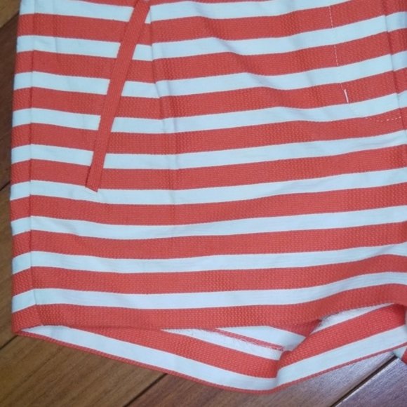 {J.Crew} Orange & Cream Striped Shorts - Picture 3 of 8